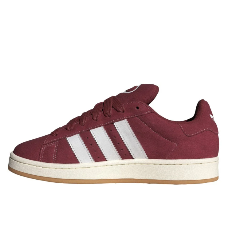 adidas Burgundy & White Retro Low-Top Lace-Up Sneakers