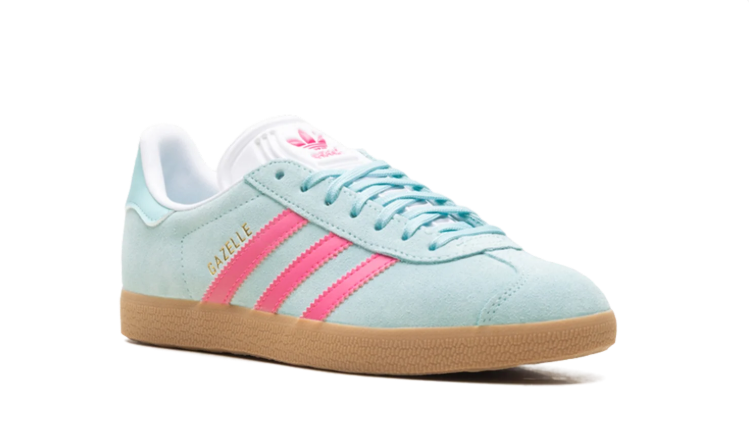adidas Mint Blue & Pink T-Toe Low-Top Lace-Up Sneakers