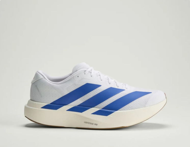 adidas White & Blue Mesh Low-Top Lace-Up Sneakers