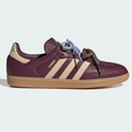 adidas Burgundy & Cream Dual-Lace T-Toe Low-Top Sneakers
