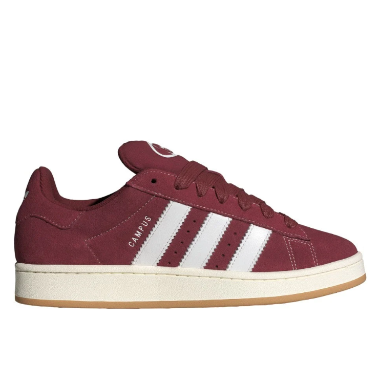 adidas Burgundy & White Retro Low-Top Lace-Up Sneakers