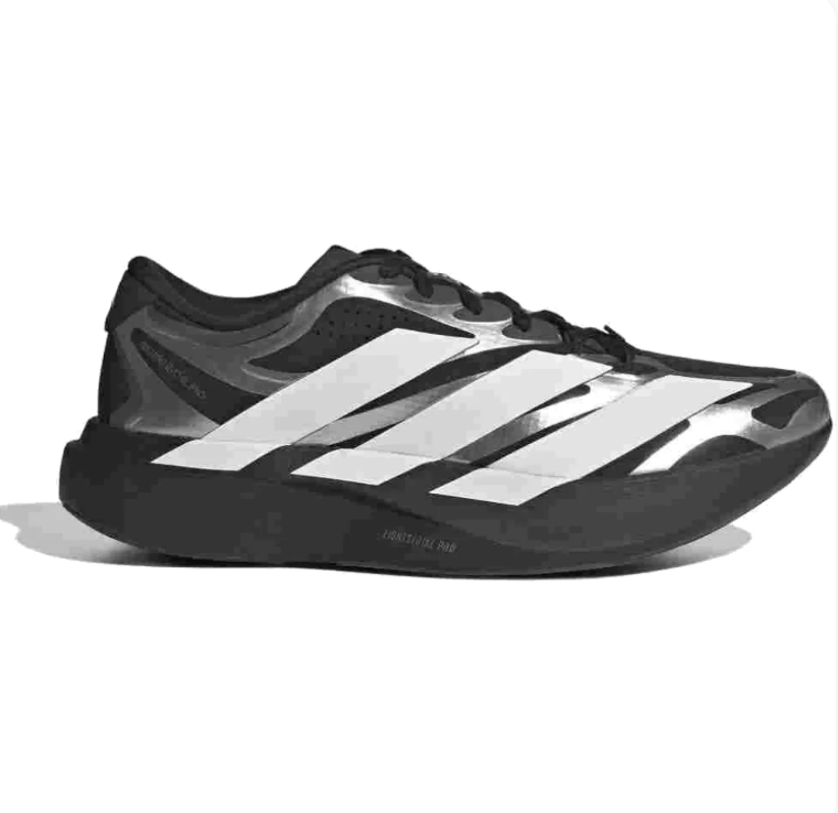 adidas Black & White Metallic-Accent Low-Top Lace-Up Sneakers