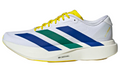 adidas White & Blue Contrast Stripe Low-Top Lace-Up Sneakers