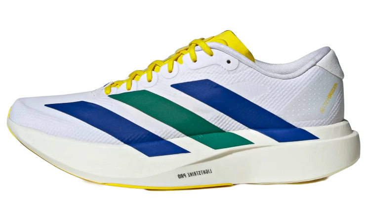 adidas White & Blue Contrast Stripe Low-Top Lace-Up Sneakers