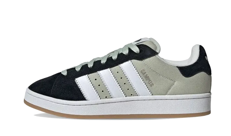 adidas Sage Green & Black Retro Low-Top Lace-Up Sneakers