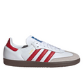adidas White & Red T-Toe Low-Top Lace-Up Sneakers
