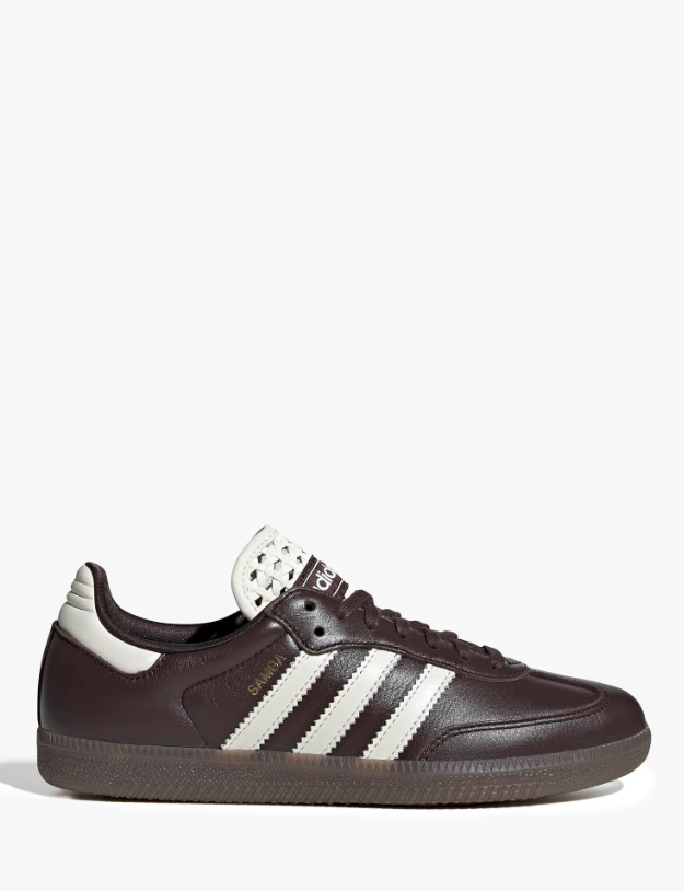 adidas Dark Brown & Cream Woven-Tongue T-Toe Low-Top Lace-Up Sneakers