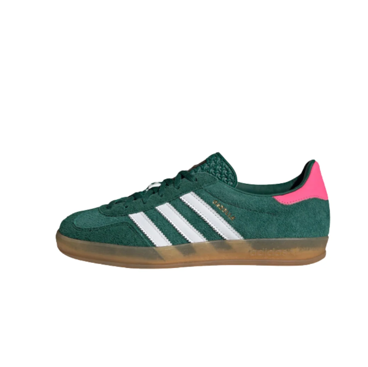 adidas Green & White Pink-Heel T-Toe Low-Top Lace-Up Sneakers