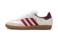 adidas White & Red Burgundy-Heel T-Toe Low-Top Lace-Up Sneakers