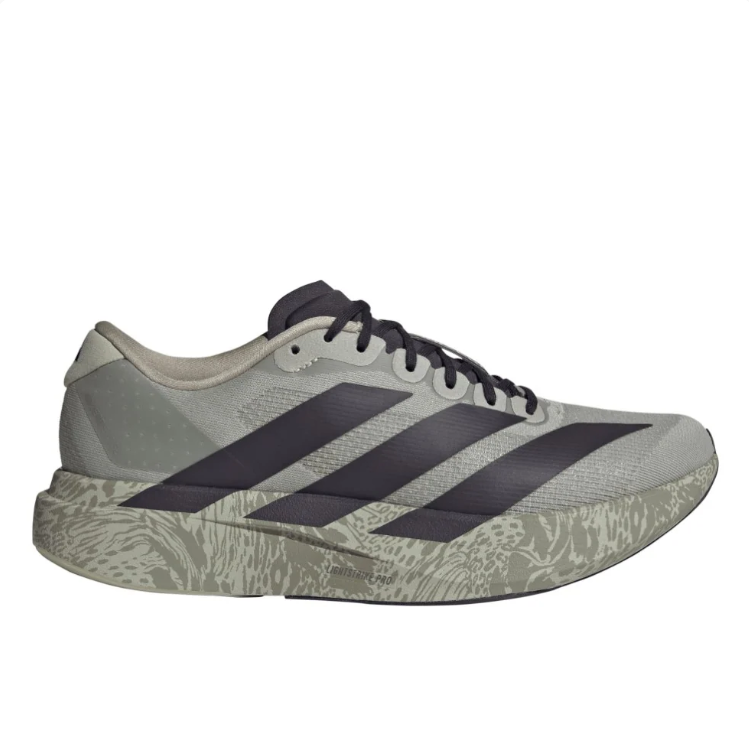 adidas Sage Gray & Black Patterned Sole Low-Top Lace-Up Sneakers