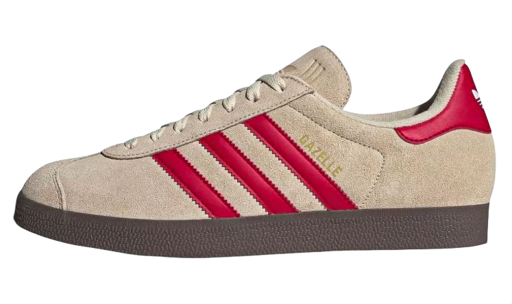 adidas Apricot Beige & Red T-Toe Low-Top Lace-Up Sneakers