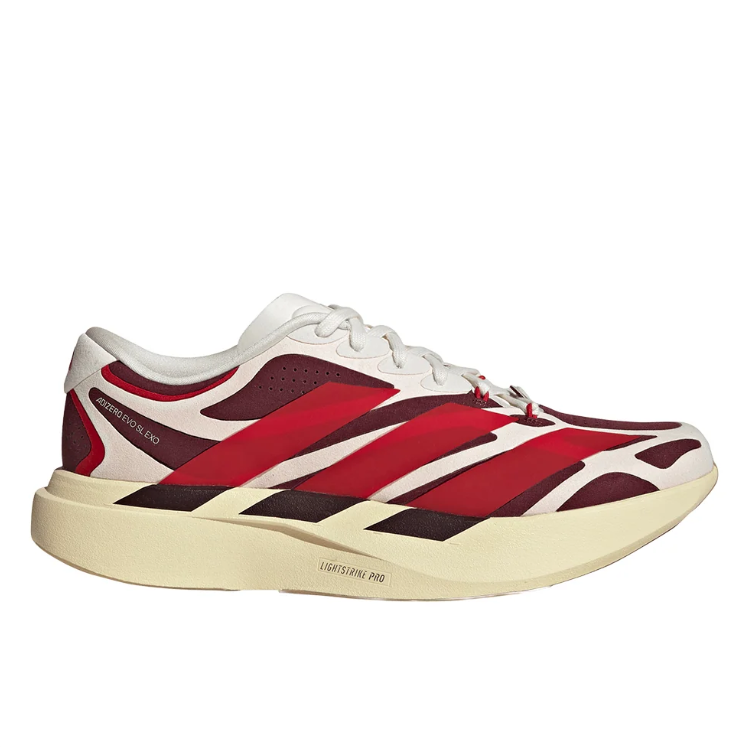 adidas White & Red Layered Low-Top Lace-Up Sneakers