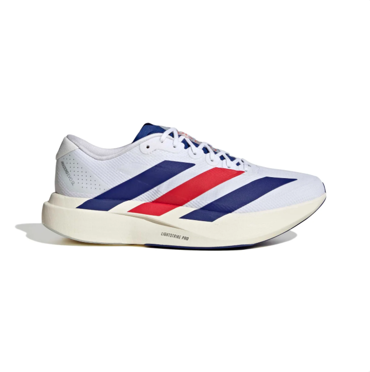 adidas White & Navy Contrast Stripe Low-Top Lace-Up Sneakers