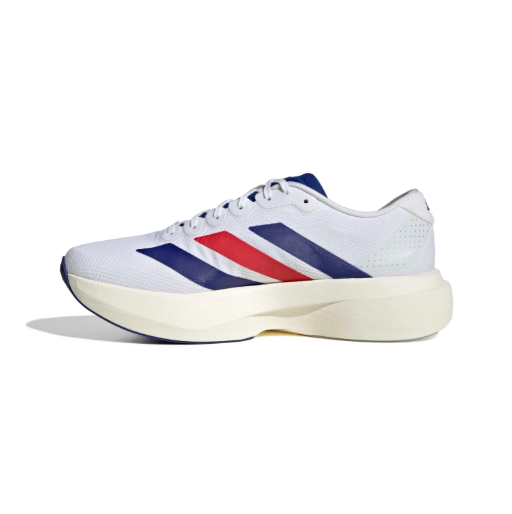 adidas White & Navy Contrast Stripe Low-Top Lace-Up Sneakers