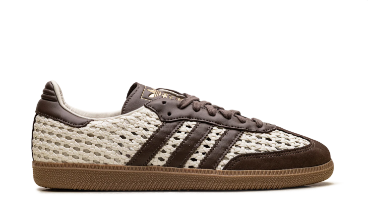 adidas Cream & Dark Brown Open-Weave T-Toe Low-Top Lace-Up Sneakers