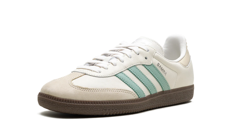 adidas Cream & Mint Green T-Toe Low-Top Lace-Up Sneakers