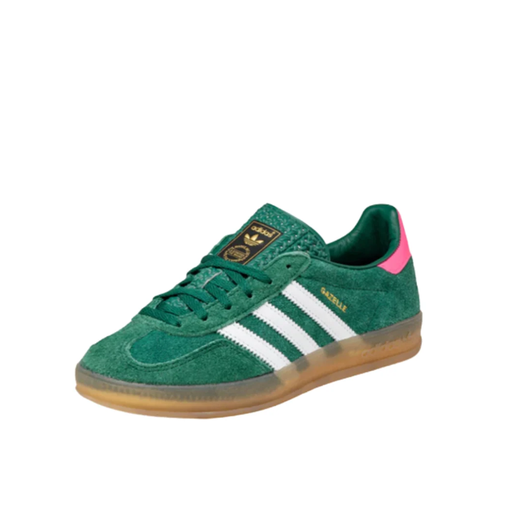 adidas Green & White Pink-Heel T-Toe Low-Top Lace-Up Sneakers