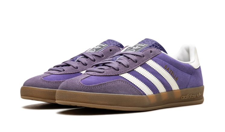 adidas Purple & White T-Toe Low-Top Lace-Up Sneakers