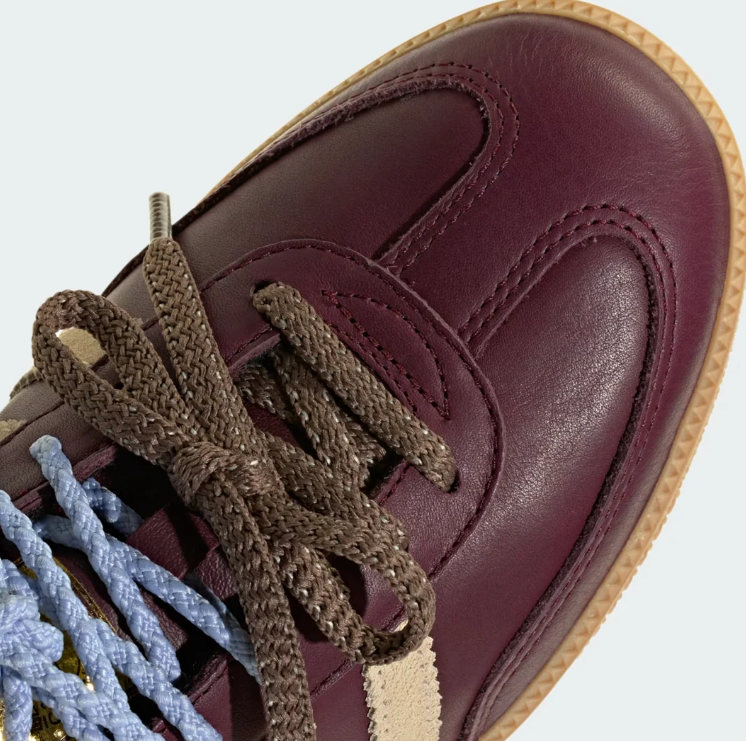 adidas Burgundy & Cream Dual-Lace T-Toe Low-Top Sneakers