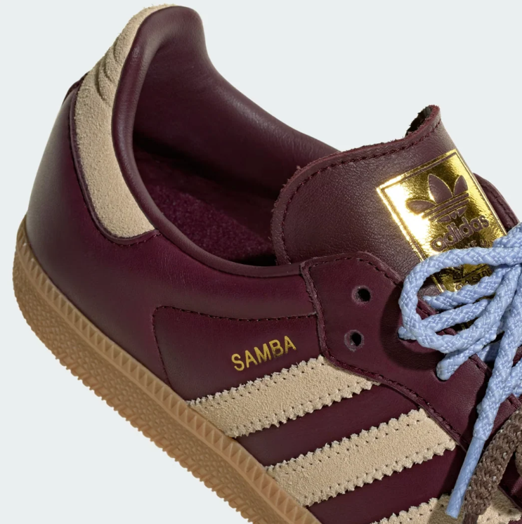 adidas Burgundy & Cream Dual-Lace T-Toe Low-Top Sneakers