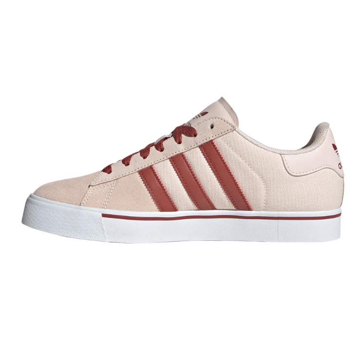 adidas Beige & Brick Red Low-Top Lace-Up Sneakers