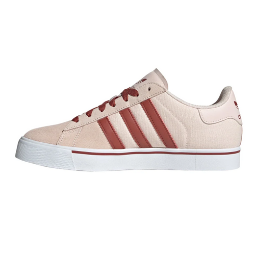 adidas Beige & Brick Red Low-Top Lace-Up Sneakers