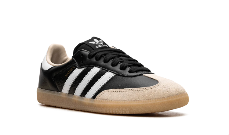 adidas Black & White Cream-Toe Low-Top Lace-Up Sneakers