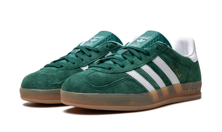 adidas Forest Green & White T-Toe Low-Top Lace-Up Sneakers