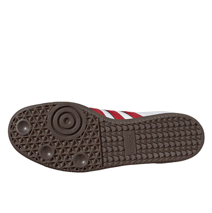 adidas White & Red T-Toe Low-Top Lace-Up Sneakers