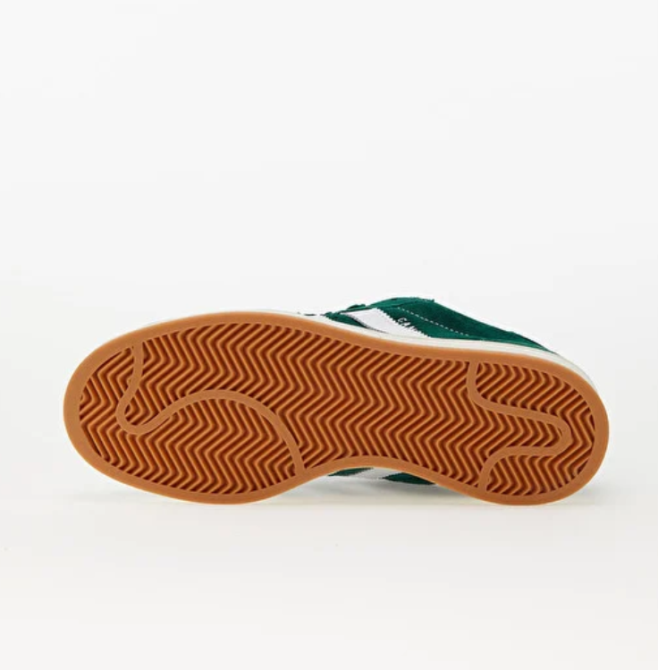 adidas Forest Green & White Retro Low-Top Lace-Up Sneakers