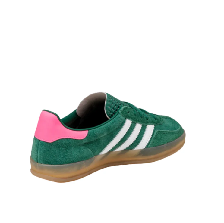 adidas Green & White Pink-Heel T-Toe Low-Top Lace-Up Sneakers