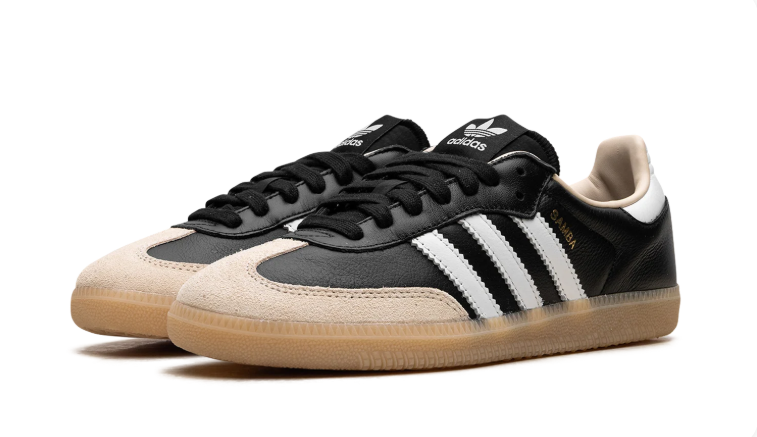 adidas Black & White Cream-Toe Low-Top Lace-Up Sneakers