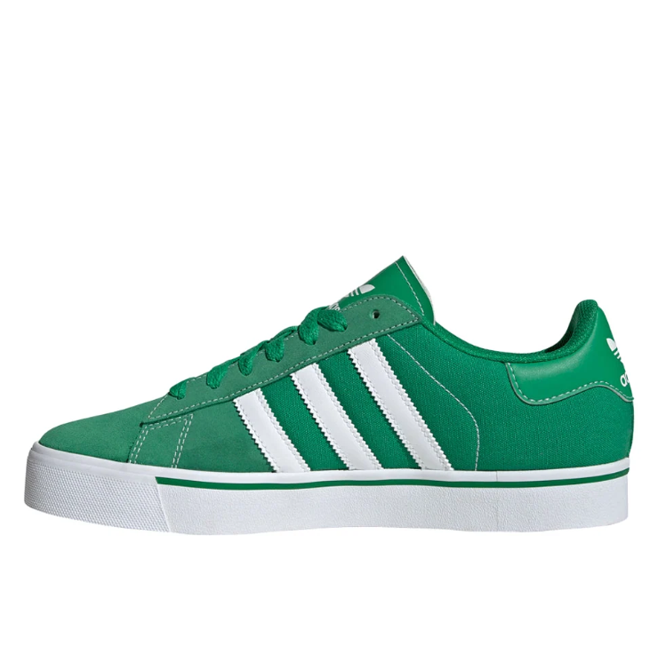 adidas Green & White Low-Top Lace-Up Sneakers