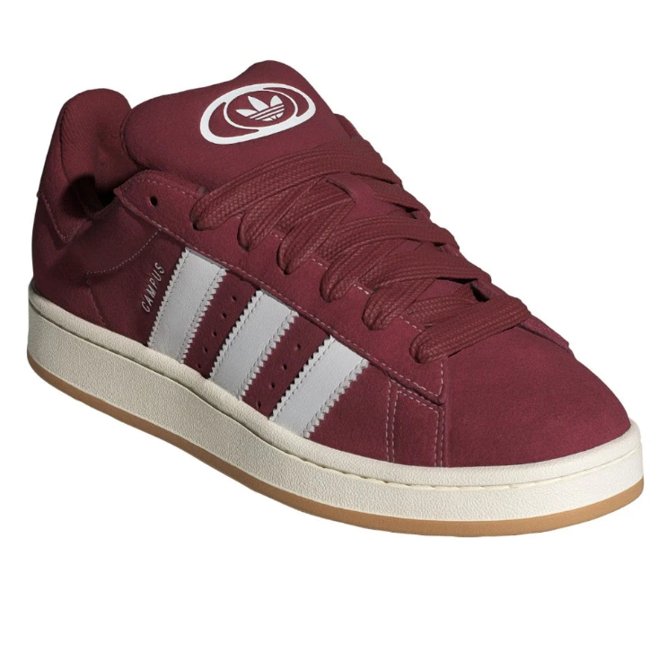 adidas Burgundy & White Retro Low-Top Lace-Up Sneakers