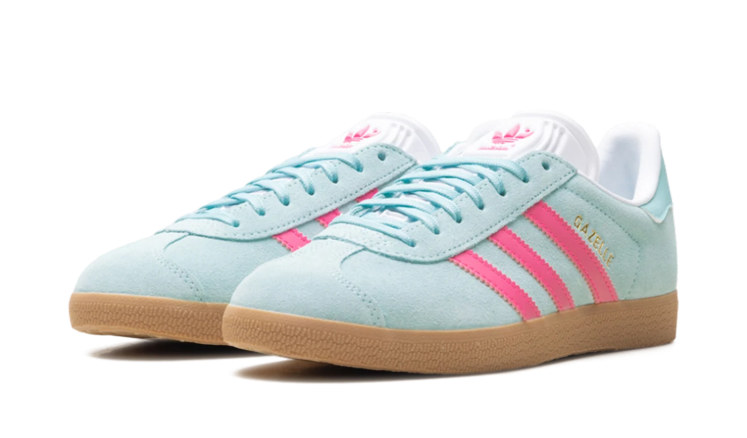 adidas Mint Blue & Pink T-Toe Low-Top Lace-Up Sneakers