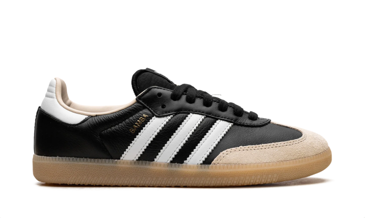 adidas Black & White Cream-Toe Low-Top Lace-Up Sneakers