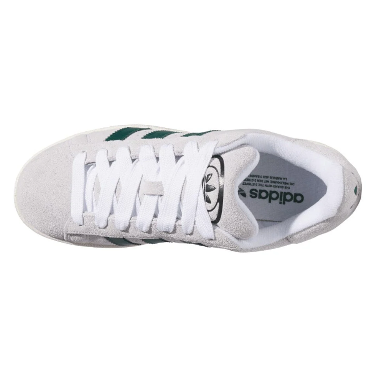 adidas Light Grey & Dark Green Retro Low-Top Lace-Up Sneakers