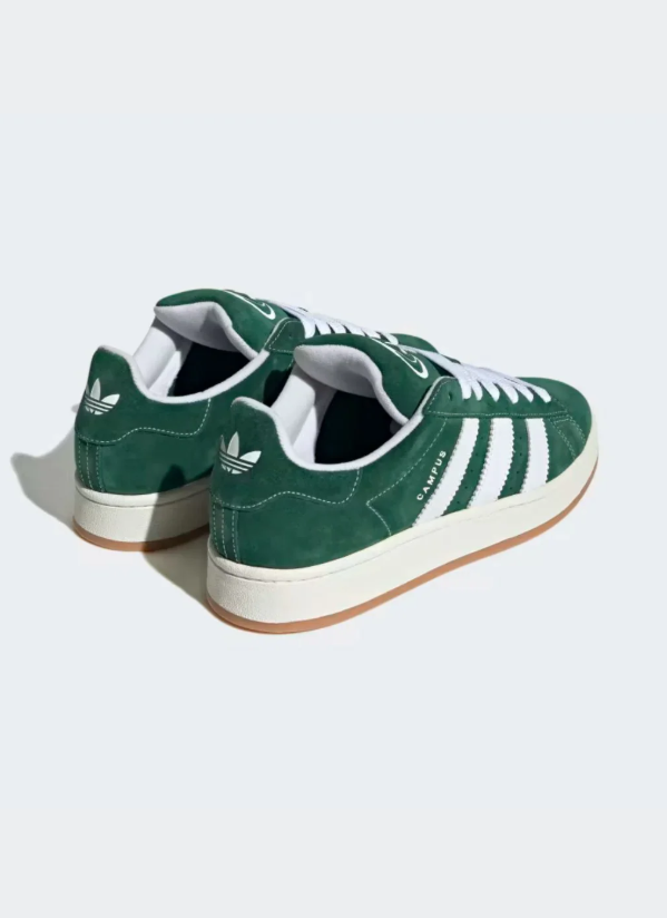 adidas Forest Green & White Retro Low-Top Lace-Up Sneakers