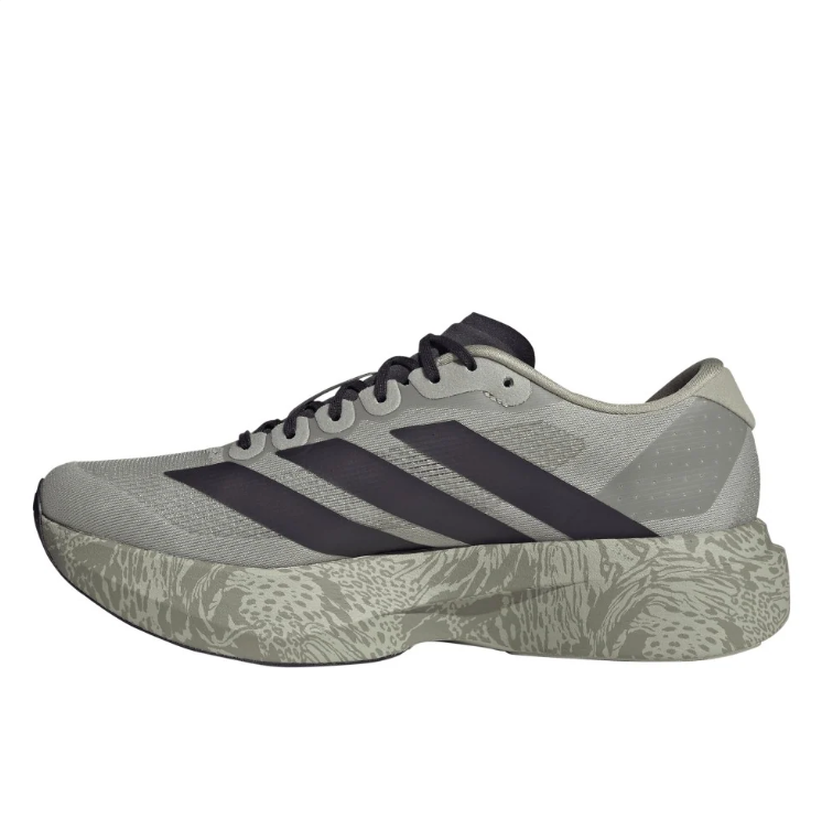 adidas Sage Gray & Black Patterned Sole Low-Top Lace-Up Sneakers