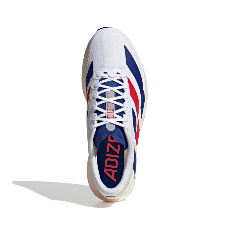 adidas White & Navy Contrast Stripe Low-Top Lace-Up Sneakers