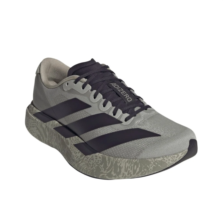 adidas Sage Gray & Black Patterned Sole Low-Top Lace-Up Sneakers