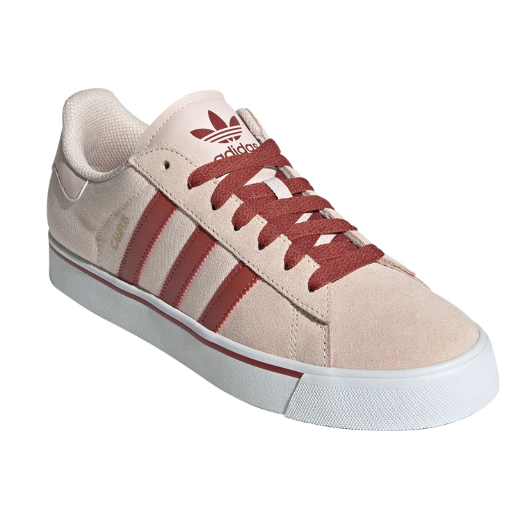 adidas Beige & Brick Red Low-Top Lace-Up Sneakers