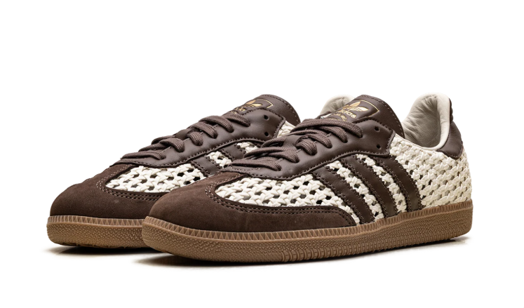 adidas Cream & Dark Brown Open-Weave T-Toe Low-Top Lace-Up Sneakers