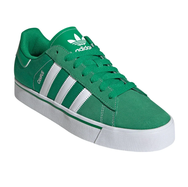 adidas Green & White Low-Top Lace-Up Sneakers