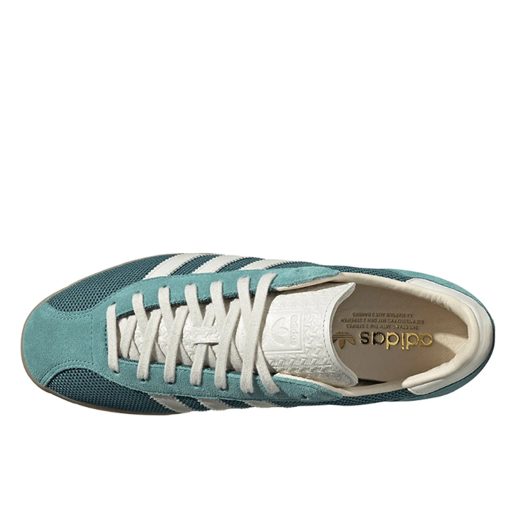 adidas Teal & Cream Mesh T-Toe Low-Top Lace-Up Sneakers
