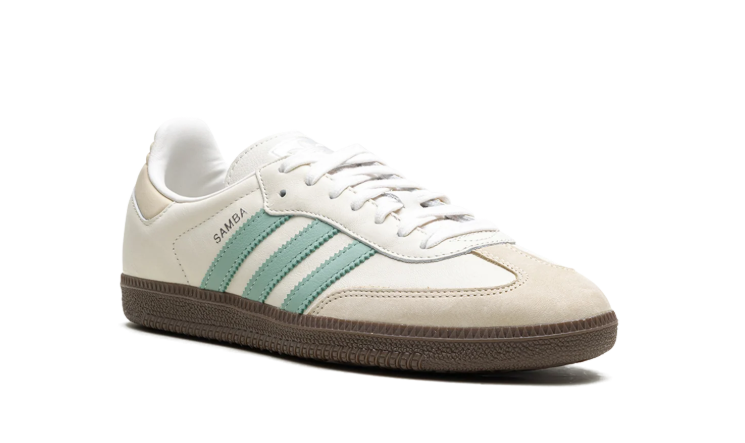 adidas Cream & Mint Green T-Toe Low-Top Lace-Up Sneakers