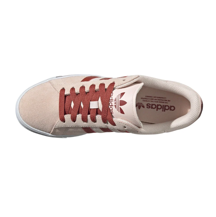 adidas Beige & Brick Red Low-Top Lace-Up Sneakers
