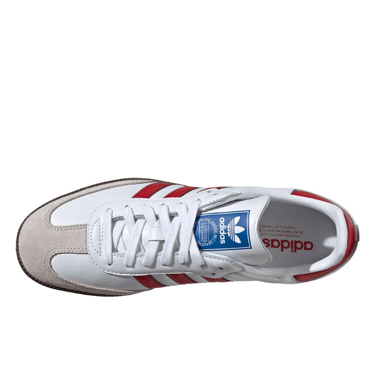 adidas White & Red T-Toe Low-Top Lace-Up Sneakers