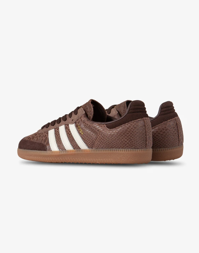 adidas Brown & Cream Reptile-Texture T-Toe Low-Top Lace-Up Sneakers