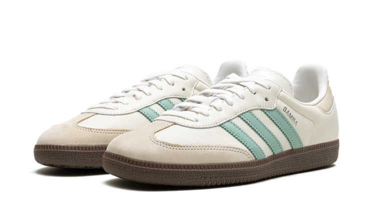 adidas Cream & Mint Green T-Toe Low-Top Lace-Up Sneakers